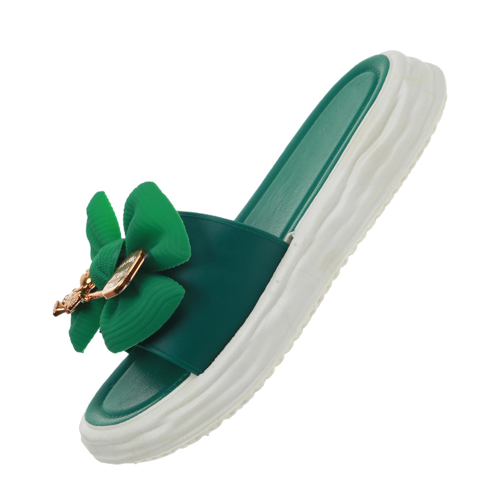 Women Platform Slippers Bow Tie Shoes Slides Footwear Thick Sole