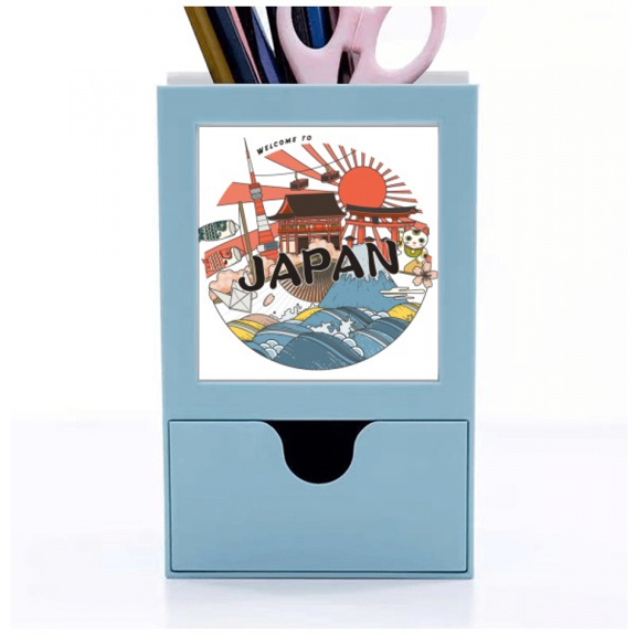Japanese Traditional Edo Culture Housing Desk Supplies Organizer Pen Holder Card
