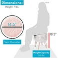 thumbnail image 2 of BirdRock Home Faux Fur Foot Stool Ottoman with Hair Pin Legs - Pink, 2 of 6