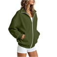 thumbnail image 4 of Perfectbot Women's Stand Collar Zip Up Sweatshirt, Oversized Long Sleeve Fall Winter Pullover with Pockets, 4 of 8