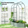 thumbnail image 4 of Galvanised Metal Raised Garden Bed with Arched Trellis, 5x3x6ft Silver Outdoor Planter Box for Vegetables and Herbs, Open Bottom Modular Design for Patio and Backyard Garden, 4 of 7