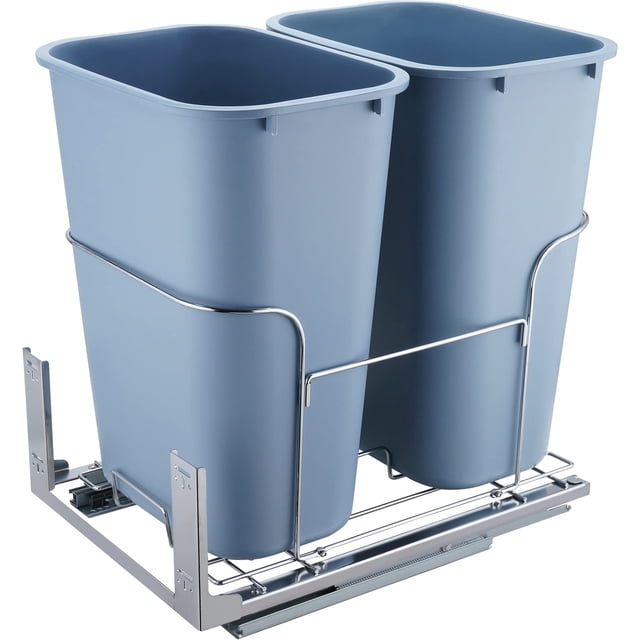 Cubo de basura extraíble VEVOR 35Lx2 bajo soporte con cierre suave
