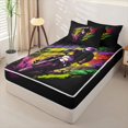 thumbnail image 2 of Castle Fairy Urban Motorbike Zipper Twin Comforter Sets with Fitted Sheet and 2 Pillowcases,Paint Burst Decor Zipper Bedding Set for Bedroom,Blue Pink,4-Piece,Black Reversible, 2 of 6