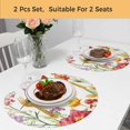 thumbnail image 5 of Spring Floral Round 13 Inch Placemats Set of 2, Summer Botanical Birds Flowers Pastoral HeatResistant Non Slip Place Mats for Dining Table, Wipeable Braided Kitchen Table Mats for Housewarming, 5 of 9