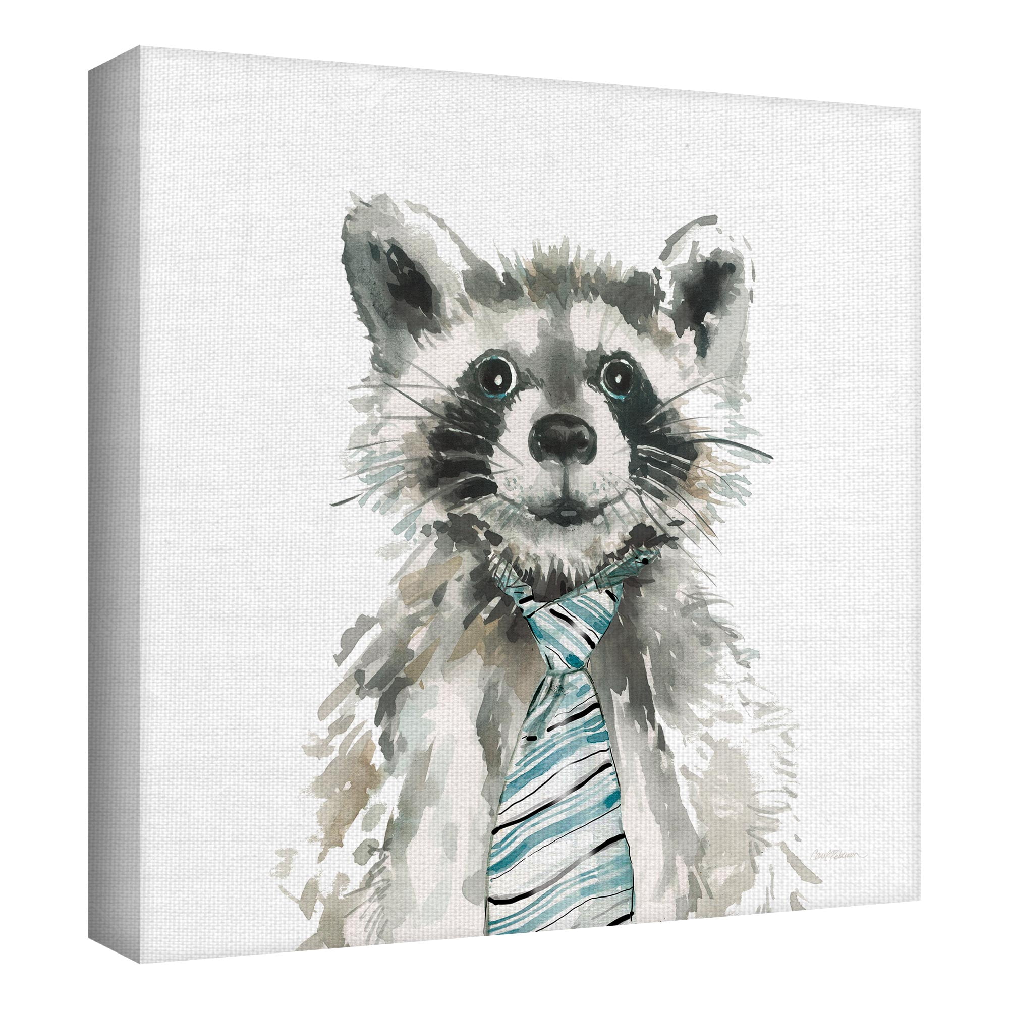 Fox Deer Rabbit Raccoon by Carol Robinson Wrapped Canvas Art Print Set of 4
