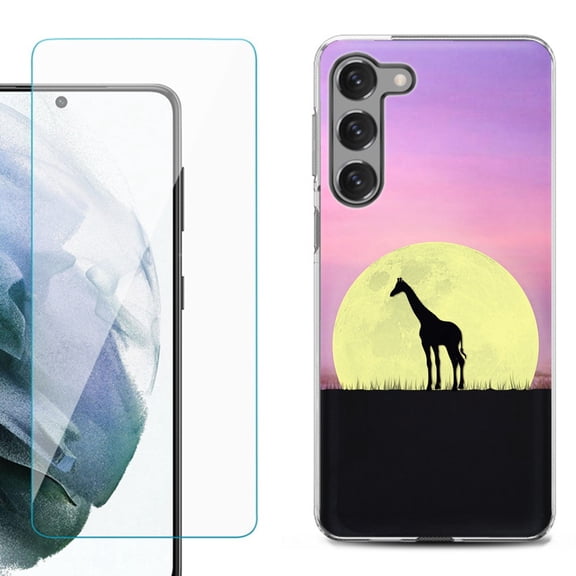 Shockproof Fashion Phone Case for Samsung Galaxy S23 5G, by OneToughShield ® - Moonlight Giraffe