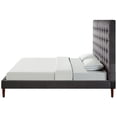 thumbnail image 4 of Posh Living Blake Button-Tufted Velvet Platform King Bed Frame in Gray, 4 of 9