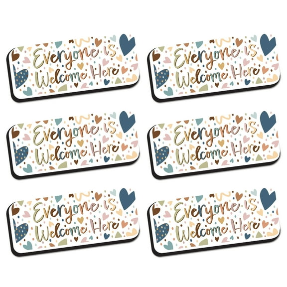 Ashley Productions Magnetic Whiteboard Eraser, Everyone is Welcome, Pack of 6