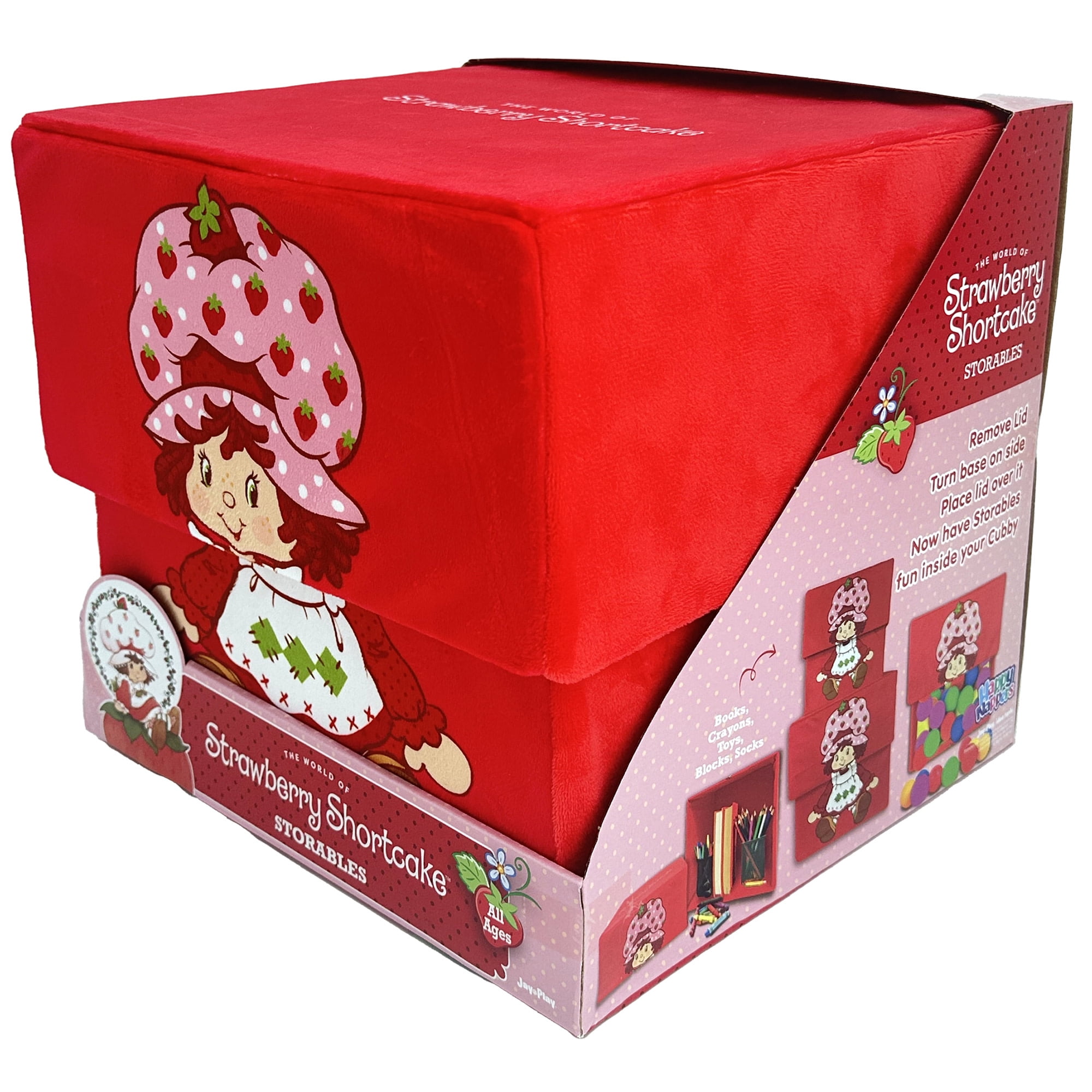 Strawberry Shortcake: Storable 10" Box - Red Character Themed Bin, Fabric Storage Container, Opening Top Lid, Holds Toys-Books-Games & More, Licensed
