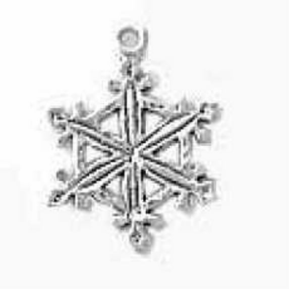 Sterling Silver 18" 1.2mm Box Chain Snowflake Hexagon Shape Center Pendant Necklace