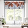 thumbnail image 5 of Brown Red Maple Leaf Valances for Windows Fall Gray Tree Shadow Branch Nature Rod Pocket Curtain Valance Window Treatment Short Curtains for Kitchen Living Room, 60"x14", 5 of 5