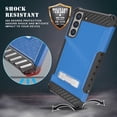 thumbnail image 2 of Tri-Shield Series for Samsung Galaxy S22 Plus 5G Case, Tri-Shield [Military Grade] Rugged Cover with Metal Kickstand [Includes Wrist Strap Lanyard] - Blue, 2 of 7