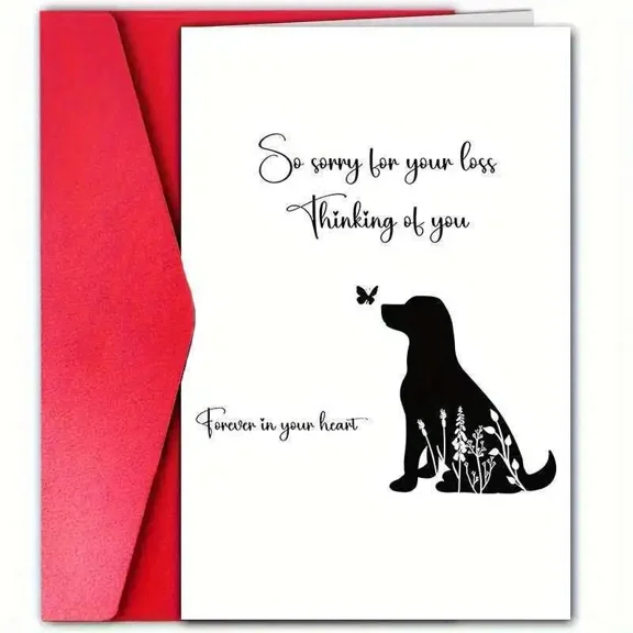 Sympathy Card for Dog Loss – “So Sorry for Your Loss” with Heartfelt Design – Includes Envelope – Perfect Tribute for Pet Lovers
