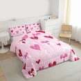 thumbnail image 3 of Castle Fairy Kawaii Love Heart Full Size Comforter Sets,Cute Polka Dots Bedding Sets, 3 of 8