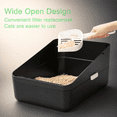 thumbnail image 3 of Black Medium High Sided Semi Open Cat Litter Box for Cats Under 13 Lbs, 3 of 5
