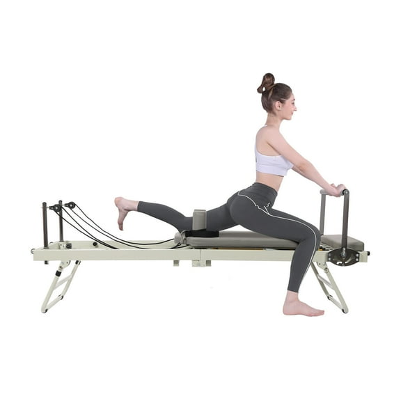 Miumaeov Foldable Pilates Reformer Machine Full Body Workout Cardio Yoga Fitness Reformer