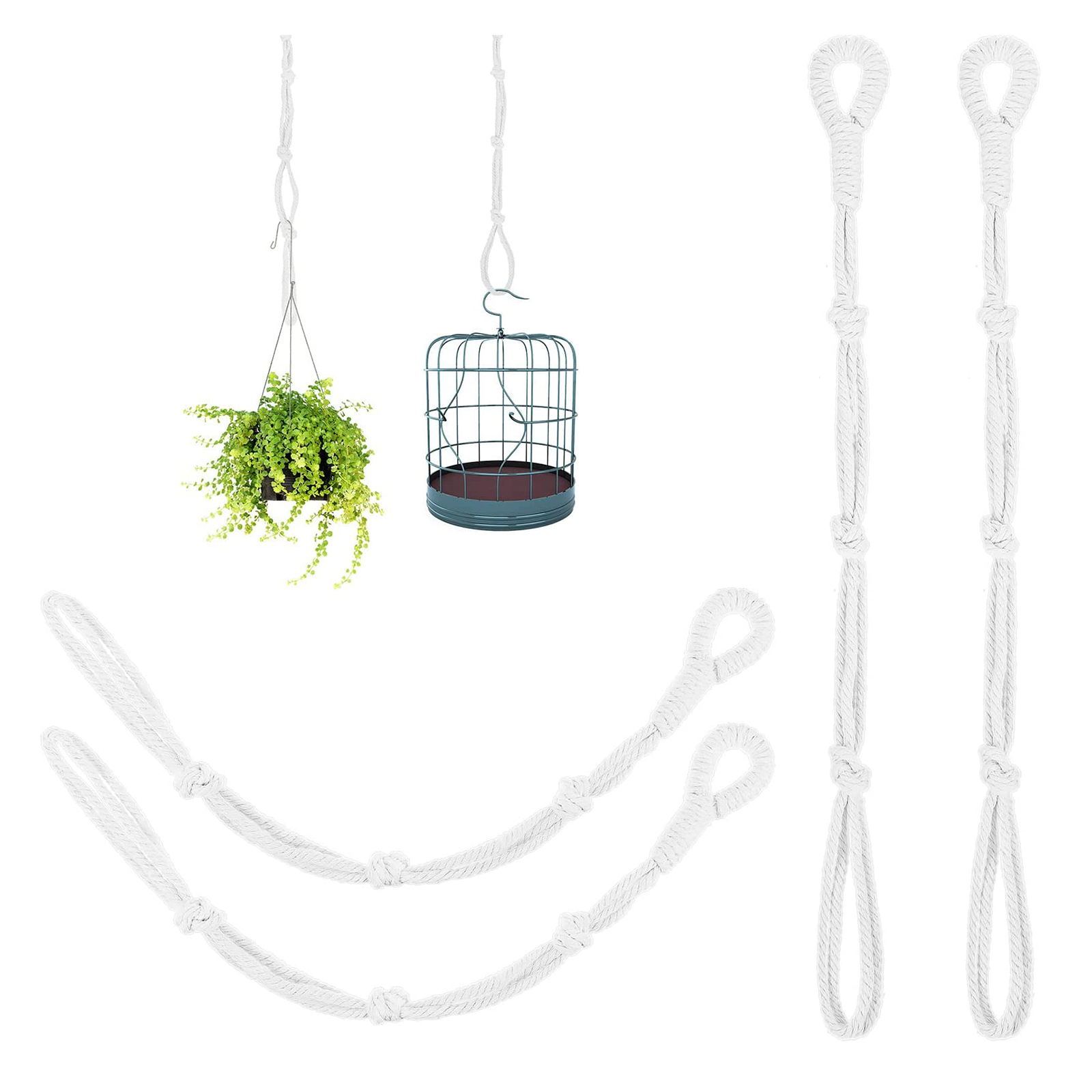 4 Pieces Macrame Plant Hanger Extender Hanging Plant Pot Holders