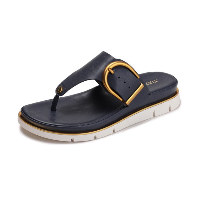 Sandalias THONG Plataforma Flip Fashion (36) Azul
