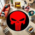 thumbnail image 2 of Skull Rug, Punisher Rug, Red Skull Carpet, Cool Floor Mat, Gamer Room Decor, Man Cave Rug (5.57 feet / 67 inc / 170 cm), 2 of 8