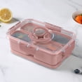 thumbnail image 4 of Cook with Color 4-Compartment Snack Box with Removable Ice Pack, Locking Lid and Handle, Dishwasher Safe, Pink, 4 of 11