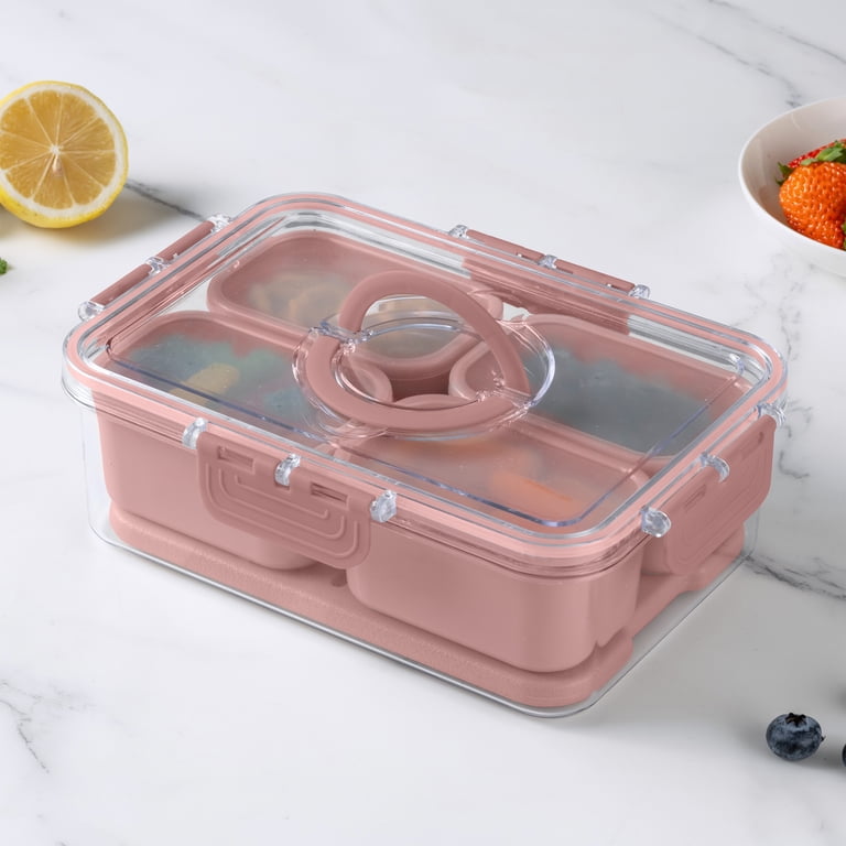 Cook with Color 4-Compartment Portable Snack Box Food Storage