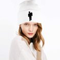 thumbnail image 2 of 1 Pce Tuque Tricotée, Bonnet Décontracté en Coton Unisexe Blanc, 2 of 7