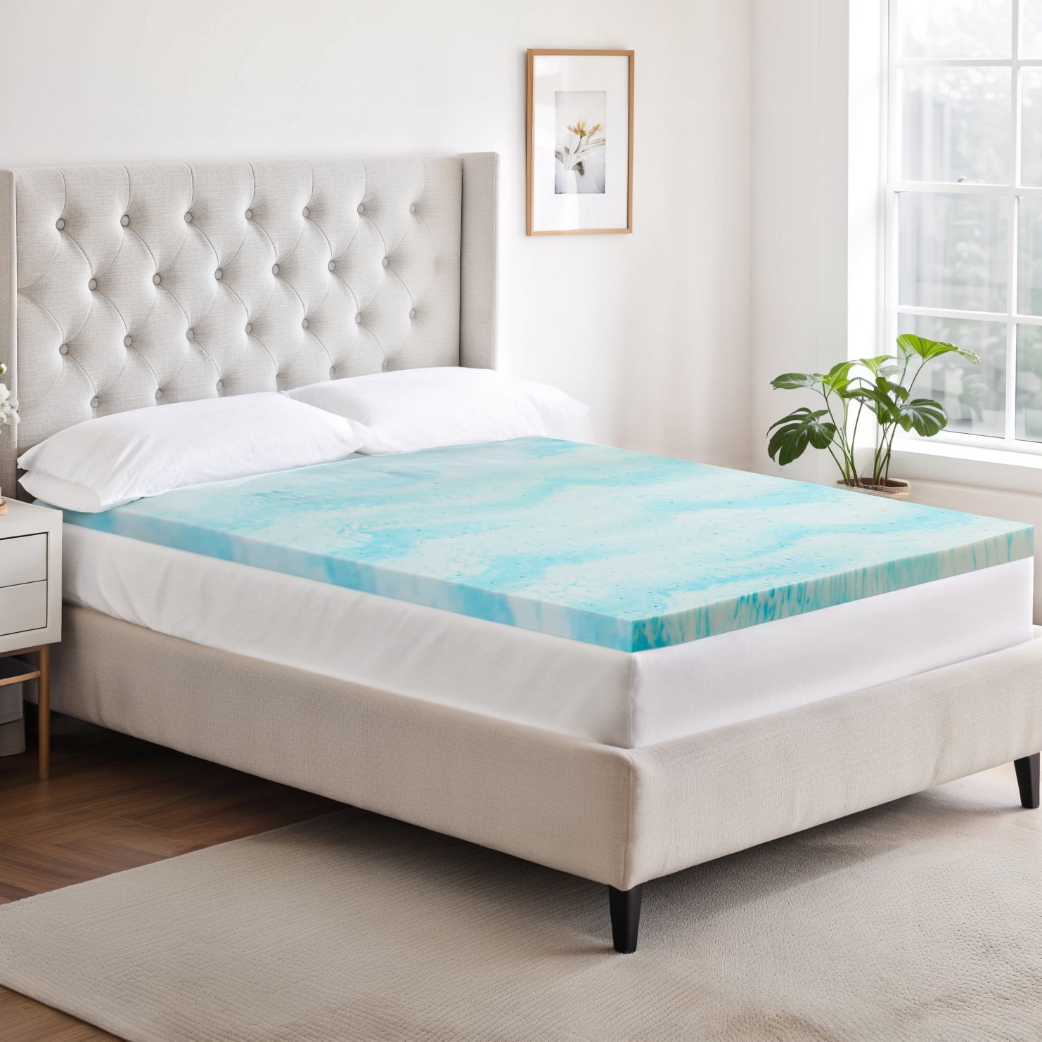 2-in-1 Queen Size Gel Memory Foam Mattress with Anti