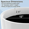 thumbnail image 4 of Gamexcel 21 Inch Indoor/Outdoor Round Tall Planters,Modern Resin Vase with Drainage Holes for Balcony and Patio Deck - 2Pack, White, 4 of 7