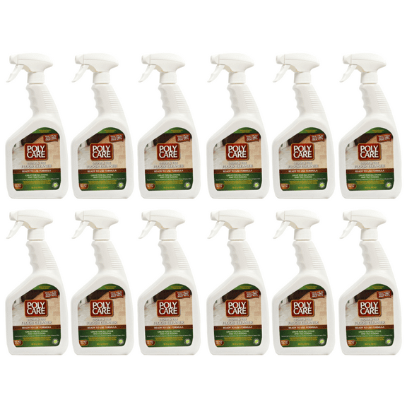 POLYCARE Stone & Tile Floor Cleaner Refill - 32 fl oz Spray (12 Pack) - Fresh- Refill for Spray Mops and Spray Bottles - Residue-Free Floor Cleaning Solution for Stone & Tile or Laminate Floors