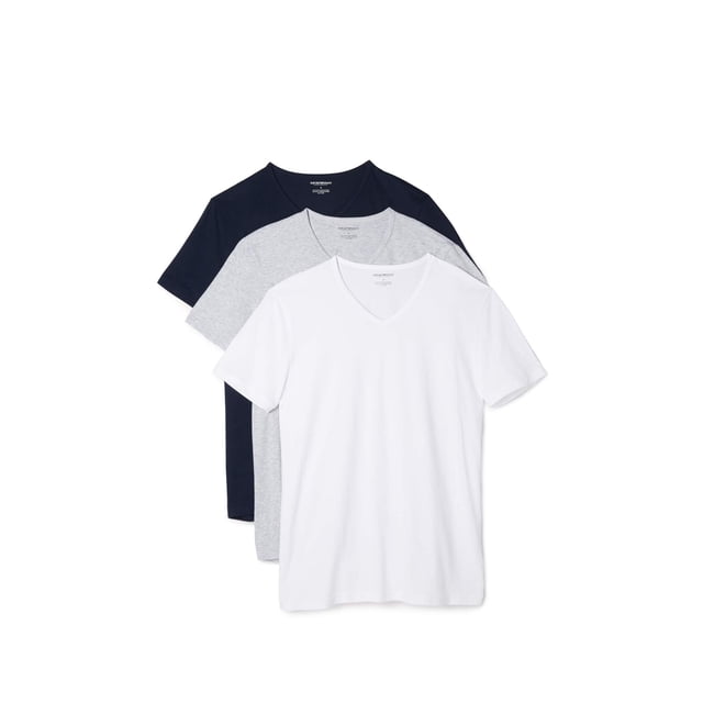 Camiseta Emporio Armani para Hombre Cuello en V Algodón Paquete de 3 Tallas Grandes
