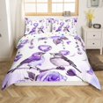 thumbnail image 1 of Erosebridal Housse de Couette Oiseaux Mignons Simple, Ensembles de Literie Cœurs Floraux Roses Violettes Taille Simple, Déco de Chambre de Rêve, Réversible 2 Pcs (Sans Couette), 1 of 7