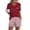 Wine Red, variant on Ekouaer Womens 2-Piece Pajama Set Soft Short Sleeve Lounge Set with Pocket