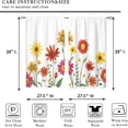 thumbnail image 2 of Red Boho Floral Small Kitchen Curtains Watercolor Flower Window Treatment Plant Bohemian Wildflower Rod Pocket Cafe Short Window Curtains for Bathroom Room Tier Treatment Drapes 27.5x39 inch, 2 of 7