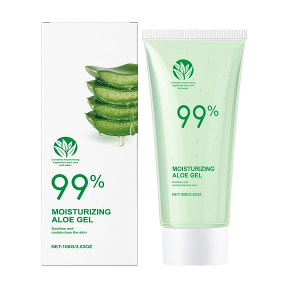 HHBEAUTY 100 g Organic Aloe Vera Gel, 99% Organic Gel for Face and Body, Naturally Moisturising, Soothing Skin Care, Moisturising Skin Care for Face and Sensitive Skin