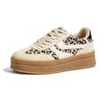 thumbnail image 3 of LUCKY STEP Classic Platform Sneakers Fashion Retro Casual Shoes,Leopard/Beige,Womens, 3 of 6