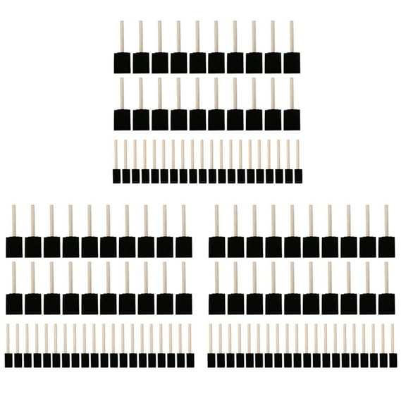 120 Pcs Foam Sponge Paint Brush Wood Handle Paint Brush Set Painting Tool for Acrylics Stains Varnishes