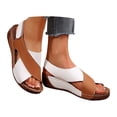 thumbnail image 3 of WILLBEST Sandalias De Mujer Para Playa, Sandalias De Cuña Con Punta Abierta De Cuero A La Moda De Verano Para Mujer, Cómodas, Transpirables Y Sin Cordones, 3 of 9