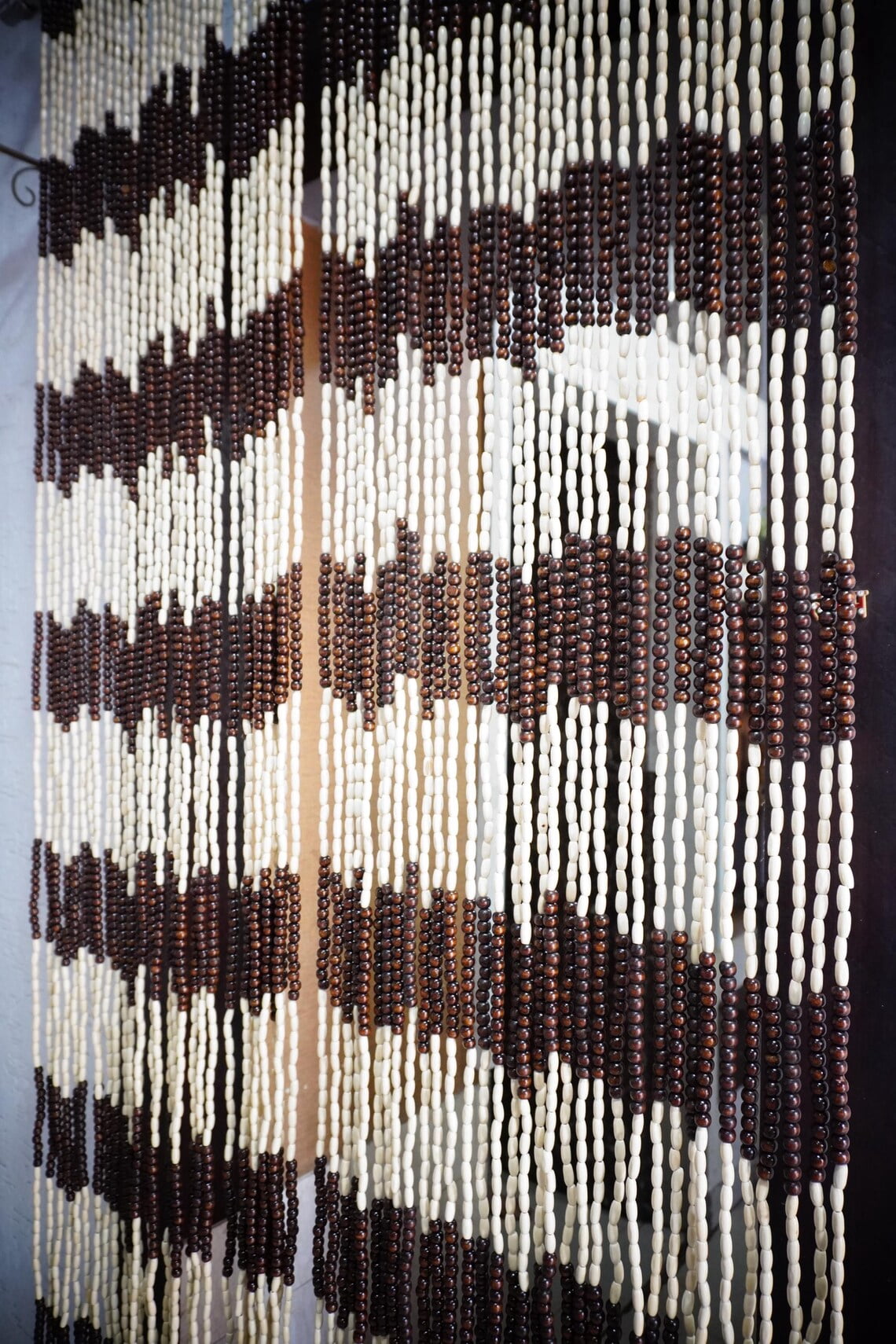Handcrafted Wooden Beads Curtain: Bohemian Home Decor