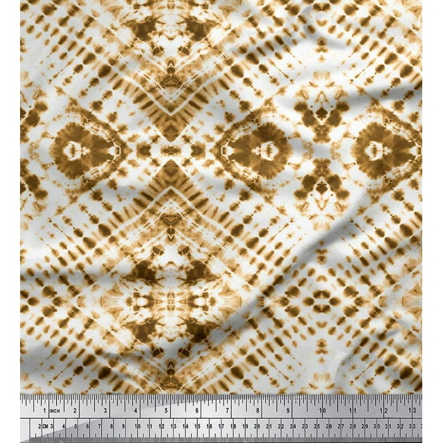 Soimoi Brown Heavy Canvas Fabric Animals Tie-Dye Decor Fabric Printed BTY 58 Inch Wide