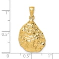 thumbnail image 3 of 14K Yellow Gold Textured and Polished Finish Oyster Shell Charm Pendant, 3 of 4
