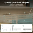 thumbnail image 3 of Bestier Twin Size LED Bed Frame - Sturdy Metal Platform Bed with Headboard, Reversible Charging Station and 3 Adjustable Heights, White, 3 of 11