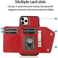 thumbnail image 3 of for iPhone 11 Pro Max Card Holder Case with Neck Strap Crossbody Chain Handbag Wrist Strap Protective Cover with Credit Card Holder Slot PU Leather Wallet Case for iPhone 11 Pro Max Red, 3 of 9