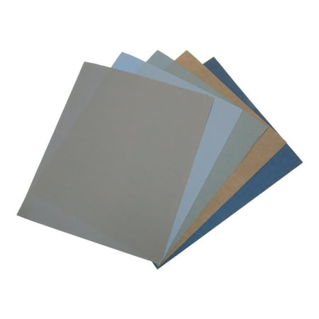 OATIPHO 5Pcs Assorted Grit Silicon Carbide Sandpaper Sheets for Polishing Wood Metal Plastic Surfaces