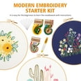 thumbnail image 4 of Adeeing Embroidery Starter Kit 3 Sets Cross Stitch Kit for Adults Beginners with Embroidery Patterns, Hoops, Instructions, Threads and Needles, 4 of 7