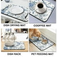 thumbnail image 4 of 2 Pack Washable Rubber Multicolored Flower Leaves Dish Drying Mats for Kitchen Counter Home Large Coffee Bar Pad Accessories and Decor for Utensils Stemware (2pcs 19.5''x12''), 4 of 6