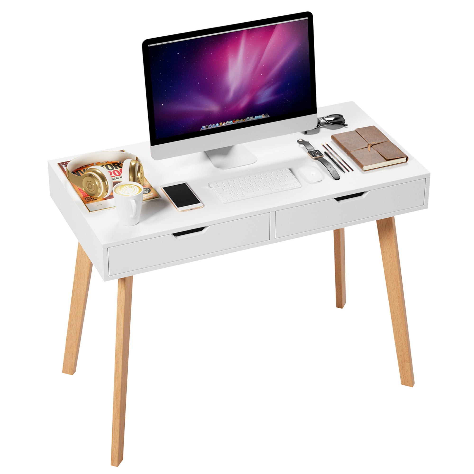 HOMIDEC Office Desk, Computer Desk with Drawers 47 Study Writing Desks for  Home, Desks & Workstations for Home Office Bedroom - AliExpress
