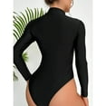 thumbnail image 4 of Aofany Women's Rash Guard Long Sleeve Women Swimwear Deep V-Neck Slimming Surfing Zipper One Piece Swimsuit Monokini One piece Bathing Suits, 4 of 6