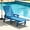 Blue|360 LB, variant on Aukfa 3 Pcs Outdoor Patio Chaise Lounge w/ Coffee Table&Cup Holder, Adjustable Backrest, HDPE, Black