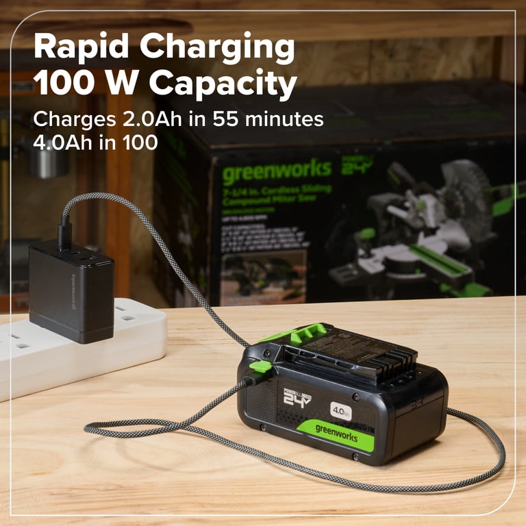 Greenworks 24V Cordless Brushless 4PCs Combo, 400 in-lbs Drill