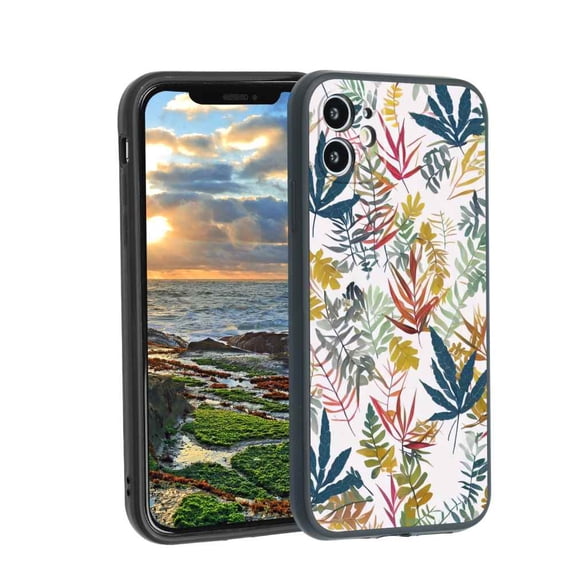 Leaves Phone Case, Degined for iPhone 12 Case Men Women, Flexible Silicone Shockproof Case for iPhone 12